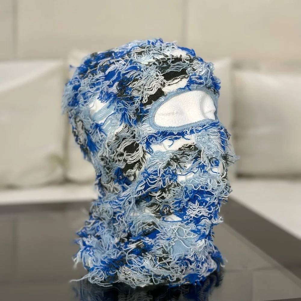 Blue Camouflage Ski Mask